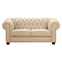 Sofa 2-Sitzer CHANDLER-23 pigmentiertes Nappaleder Farbe beige Sitzhärte mittel B: 172cm T: 98cm H: 76cm