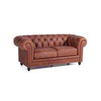 Sofa 2-Sitzer ORLEANS-23 leicht pigmentiertes Nappaleder (Antikleder) Farbe cognac Sitzhärte mittel B: 196cm T: 100cm H: 77cm