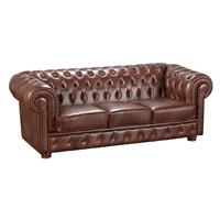 Sofa 3-Sitzer BRIDGEPORT-23 Wischleder Farbe braun Sitzhärte mittel B: 200cm T: 98cm H: 76cm