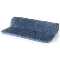 Spirella badkamer vloer kleedje/badmat tapijt - hoogpolig en luxe uitvoering - blauw - x 60 cm - Microfiber -