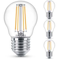 philips LED Lampe ersetzt 40W, E27 Tropfenform P45, klar, warmweiß, 470 Lumen, nicht dimmbar, 4er Pack [Energieklasse A++] - 