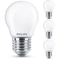 philips LED Lampe ersetzt 40W, E27 Tropfenform P45, weiß, warmweiß, 470 Lumen, nicht dimmbar, 4er Pack [Energieklasse A++] - 