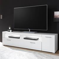 lomadox TV-Lowboard 180cm CLAVI-61 in Hochglanz weiß, B/H/T ca.: 180/48/40 cm