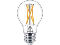 philips LED WarmGlow Lampe ersetzt 60W, E27 Standardform A60, klar, warmweiß, 806 Lumen, dimmbar, 1er Pack [Energieklasse A++] - 