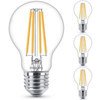 philips LED Lampe ersetzt 100W, E27 Standardform A60, klar, warmweiß, 1521 Lumen, nicht dimmbar, 4er Pack [Energieklasse A++] - 