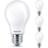 philips LED Lampe ersetzt 60W, E27 Standardform A60, weiß, warmweiß, 806 Lumen, nicht dimmbar, 4er Pack [Energieklasse A++]