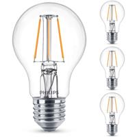 philips LED Lampe ersetzt 40W, E27 Standardform A60, klar, warmweiß, 470 Lumen, nicht dimmbar, 4er Pack [Energieklasse A++] - 