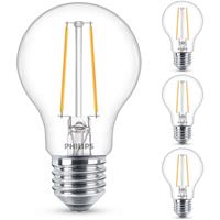 philips LED Lampe ersetzt 15W, E27 Standardform A60, klar, warmweiß, 470 Lumen, nicht dimmbar, 4er Pack [Energieklasse A++] - 