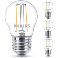 philips LED Lampe ersetzt 25W, E27 Tropfenform P45, klar, warmweiß, 250 Lumen, nicht dimmbar, 4er Pack [Energieklasse A++] - 