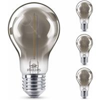 philips LED Lampe ersetzt 11W, E27 Standardform A60, Grau, warmweiß, 136 Lumen, nicht dimmbar, 4er Pack [Energieklasse A+] - 