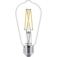 philips LED WarmGlow Lampe ersetzt 60W, E27 Edisonform ST64, klar, warmweiß, 806 Lumen, dimmbar, 1er Pack [Energieklasse A++] - 