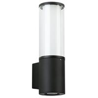 albert Runde Wandleuchte A-176952, schwarz, 2-flammig, Aluminium, Acrylglas, Opalglas, für LED Retrofit, mit Montageplate - 