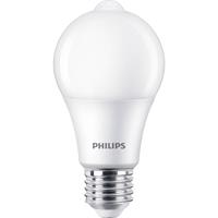 philips LED Lampe mit Bewegunsmelder ersetzt 60W, E27 Standardform A60, warmweiß, 806 Lumen, nicht dimmbar, 1er Pack [Energieklasse A+] - 