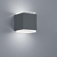 helestra LED Wandleuchte Isy in Graphit und Transparent-satiniert 20W 1450lm IP54 - 