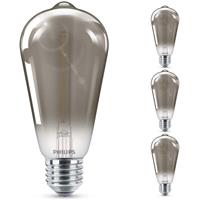 philips LED Lampe ersetzt 11W, E27 Edisonform ST64, grau, warmweiß, 136 Lumen, nicht dimmbar, 4er Pack [Energieklasse A+] - 