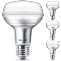 philips LED Lampe ersetzt 100W, E27 Reflektor R80, warmweiß, 670 Lumen, nicht dimmbar, 4er Pack [Energieklasse A+] - 
