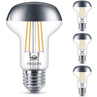 philips LED Lampe ersetzt 42W, E27 Reflektor R63, klar, warmweiß, 505 Lumen, nicht dimmbar, 4er Pack [Energieklasse A++] - 