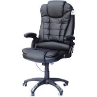 HOMCOM Bürosessel / Chefsessel mit Massage- und Wärmefunktion schwarz