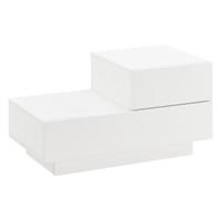 En.casa Nachttisch mit 2 Schubladen Nachtschrank Kommode Beistelltisch in verschiedenen Farben weiß Modell 1