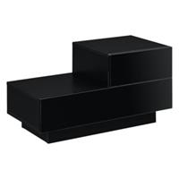 En.casa Nachttisch mit 2 Schubladen Nachtschrank Kommode Beistelltisch in verschiedenen Farben schwarz Modell 1