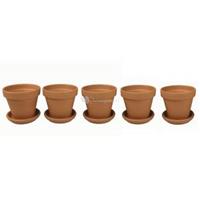 plantenwinkel.nl Terracotta bloempotten 11 cm met schotel penta set