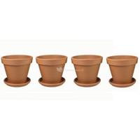 plantenwinkel.nl Terracotta bloempotten 48 cm met schotel quadro set