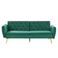 Beliani - 2-Sitzer Sofa mit Schlaffunktion aus Samtstoff dunkelgrün Bardu - Grün