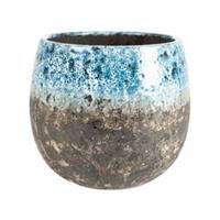 tersteege Pot Lindy Sky Blue blauwe ronde bloempot voor binnen 19 cm