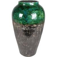 tersteege Bottle Lindy Green Black donkergroene ronde hoge vaas voor binnen 28 cm