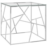 Vidaxl - Couchtisch Silbern 55x55x55 cm Edelstahl und Glas