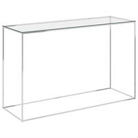 Beistelltisch Silbern 120x40x78 cm Edelstahl und Glas - VIDAXL