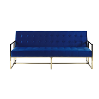 Beliani - Eleganter 3-Sitzer Schlaffunktion klassisches Design kobatblau Marstal - Blau