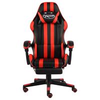 vidaXL Gaming-Stuhl mit Fußstütze Schwarz und  Rot