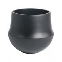 d&mdeco Pot Fusion Black ronde bloempot voor binnen 17x15 cm zwart