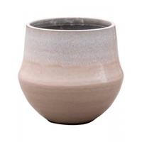 d&mdeco Pot Fusion Nude ronde bloempot voor binnen 24x22 cm bruin