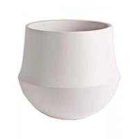 d&mdeco Pot Fusion White ronde bloempot voor binnen 32x31 cm wit