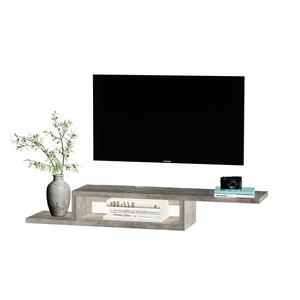 homcom TV Hängeschrank Lowboard Hängeboard Fernsehschrank Spanplatte Zementgrau - 