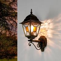 licht-erlebnisse Rustikale Außenleuchte SALZBURG Laterne Ornamentglas