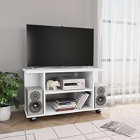 vidaXL Tv-meubel met wieltjes 80x40x40 cm spaanplaat wit