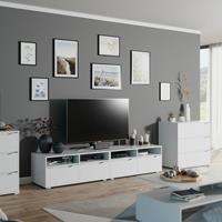 VICCO Lowboard Ruben weiß 200cm TV-Board Fernsehschrank TV-Schrank Regal Tisch - 