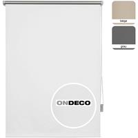 ONDECO Thermo-Rollo ohne Bohren Verdunkelungsrollo Sichtschutz Seitenzugrollo Fenster innen - Weiß - 140x160 cm ohne Klemmträger