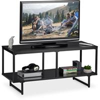 RELAXDAYS TV Lowboard MDF, 2 große Ablagen, extra Stauraum, Fernsehtisch modern, HxBxT: 50,5 x 110,5 x 45,5 cm, schwarz - 