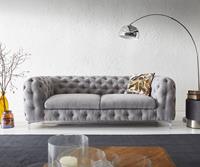 DELIFE Couch Corleone 225x97x76 Grau 3-Sitzer Sofa