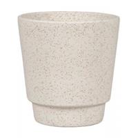 NTD International Pot Odense Plain Sand White S 13x14 cm witte ronde bloempot voor binnen