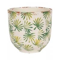 NTD International Bowl Grenada Light Green S 15x14 cm lichtgroene palm ronde bloempot voor binnen