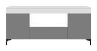 SELSEY GUSTO - TV-Lowboard / TV-Schrank stehend mit Füßen - geschlossener Stauraum - offenes Fach, 137 cm (Weiß Matt / Grau Matt, batteriebetriebene