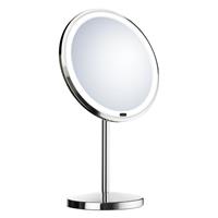Saniclass Make-Up Spiegel / Scheerspiegel Staand 7x vergrotend met verlichting 20cm chroom Z625