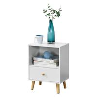 En.casa Beistelltisch 40x30x54cm mit Schublade Nachttisch mit Ablagefach in verschiedenen Farben weiß