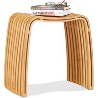 RELAXDAYS Garderoben Hocker aus Bambus, eleganter Holzhocker in skandinavischem Design, Sitzhocker für Garderobe, natur