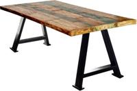 SIT Eettafel Tops&Tables met plaat van gerecycled gebruikt hout met verfresten, shabby chic, vintage